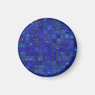 Blaues Bad Tiles Magnet