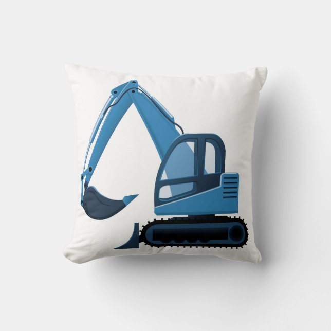 Blaues Bagger-Kissen Kissen (Vorderseite)