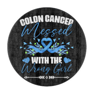 Blaues Band Darmkrebs Mädchen Überlebende Schneidebrett