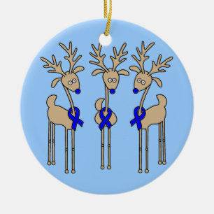 Blaues Band-Ren (Darmkrebs) Keramik Ornament