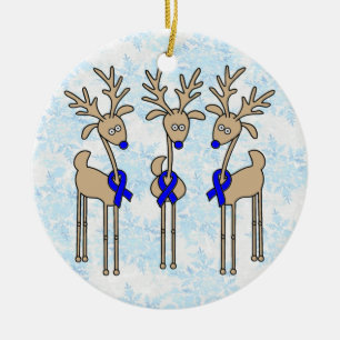Blaues Band-Ren (Darmkrebs) Keramikornament