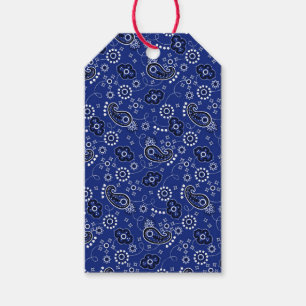 Blaues Bandana-Muster Cowboy Outdoor-Abenteuer Geschenkanhänger