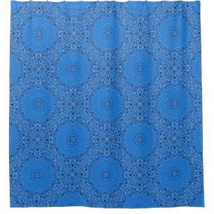Blaues Bandana-Paisley Boho Hippie-Zauber-Land Duschvorhang