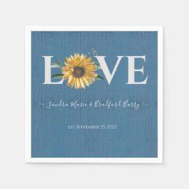 Blaues Barnholz, Hochzeit der goldenen Sonnenblume Serviette