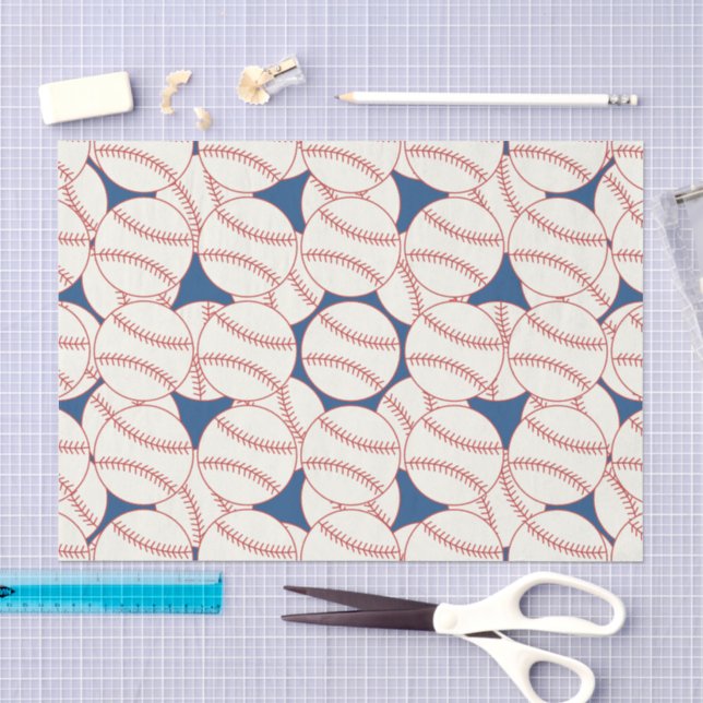 Blaues Baseball-Musterteppichpapier Seidenpapier (Handwerk)