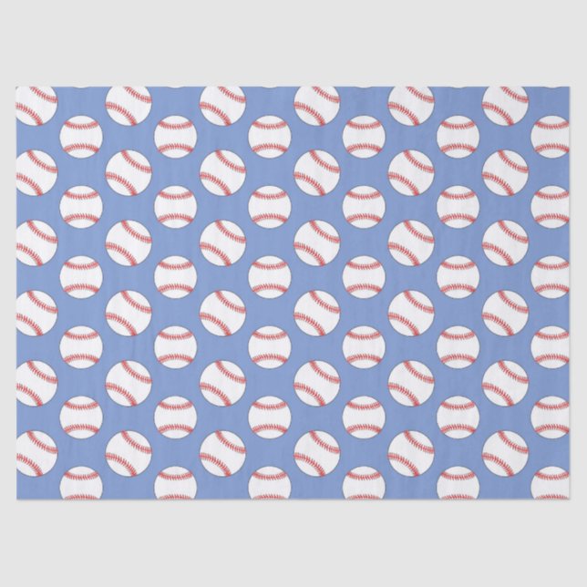 Blaues Baseball-Sportmuster-Papier Seidenpapier (Vorderseite)