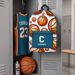 Blaues Basketballmuster Bedruckter Rucksack