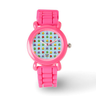 Blaues Beeren-Muster Armbanduhr