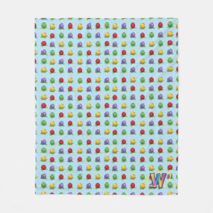 Blaues Beeren-Muster Fleecedecke