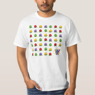 Blaues Beeren-Muster T-Shirt