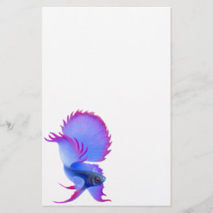 Blaues Betta kämpfendes Fisch-Briefpapier Briefpapier