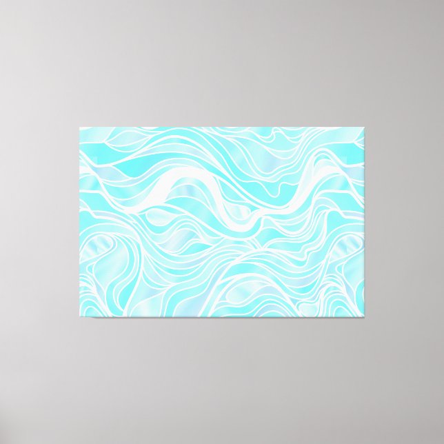 Blaues Bio Hartglas Abstrakt Leinwanddruck (Vorderseite)