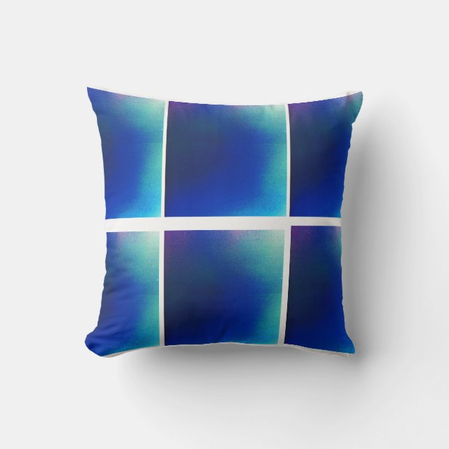 Blaues bis türkisfarbenes Kissen (Vorderseite)