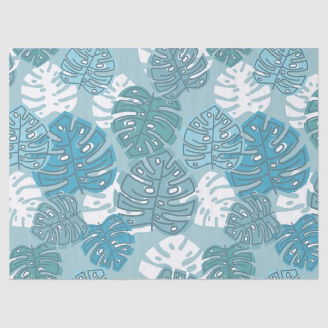 blaues Blätter Seidenpapier (Vorderseite)