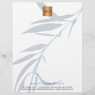 Blaues Blattgold mit Monogramm metallisches Kupfer Briefbogen