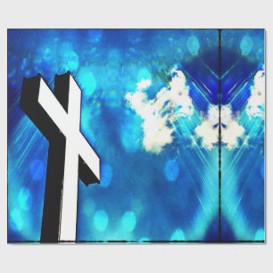 Blaues Blaues Himmelsfunkenpapier Geschenkpapier