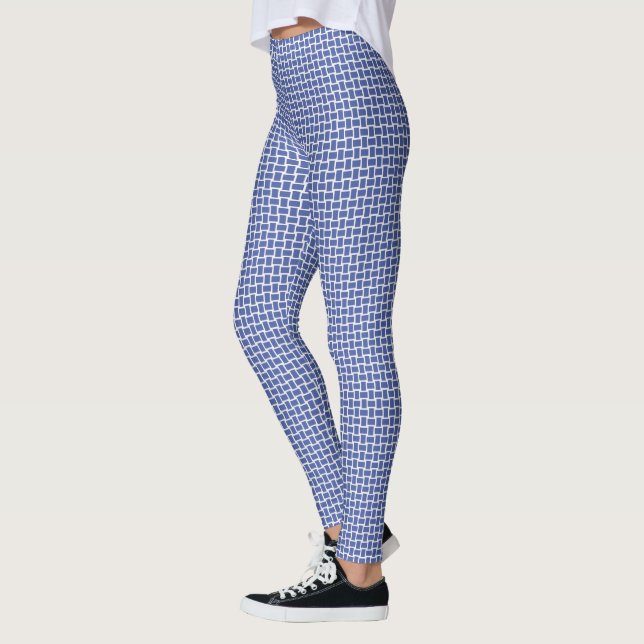 Blaues Blockmuster Leggings (Links)