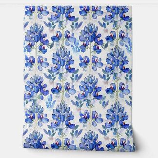 Blaues Bluebonnet Texas Wild Blume Muster Tapete