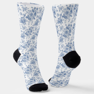 Blaues Blume-Muster Socken