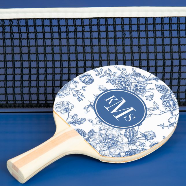 Blaues Blume-Muster Tischtennis Schläger (InSitu)
