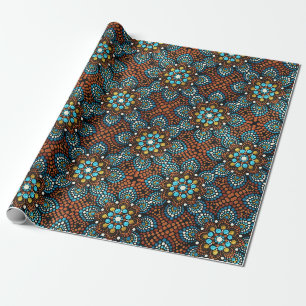 Blaues Blume-Wrapping-Papier Geschenkpapier