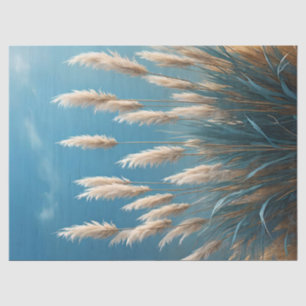 Blaues Blumen- Pampasgras Seidenpapier