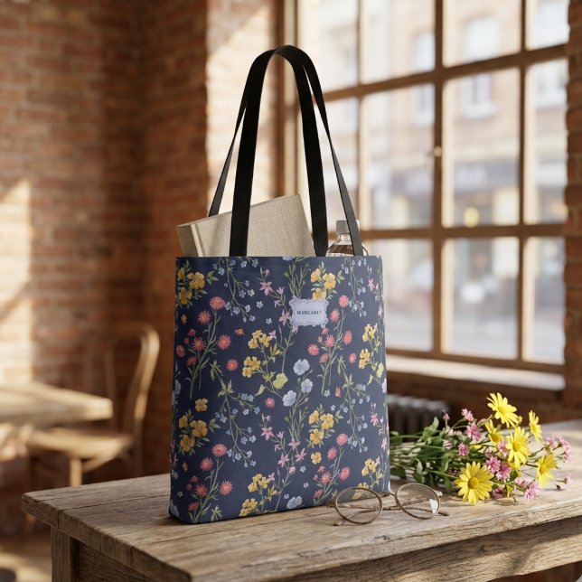 Blaues Blumen-Schleife Chic Trendige einzigartige Tasche (Von Creator hochgeladen)
