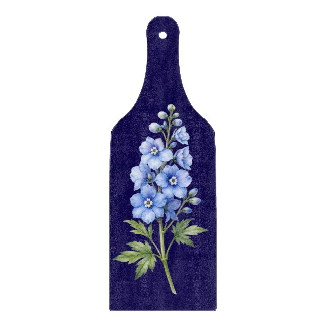 Blaues Blumen-Schneidbrett Schneidebrett (Vorderseite)
