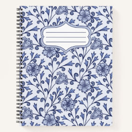 Blaues Blumen-Spiralnotizbuch 21,59x27,94 cm – Bla Notizbuch