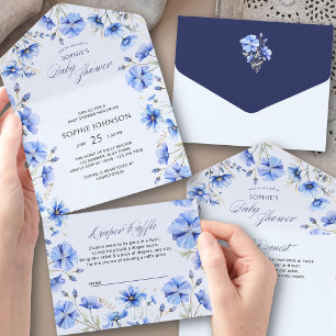 Blaues Blumenbuch Anfrage Windelverlosung Babypart All In One Einladung