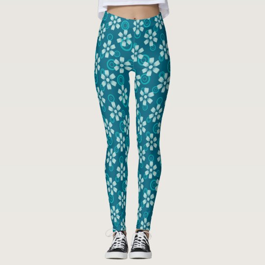 blaues Blumenlegging Leggings