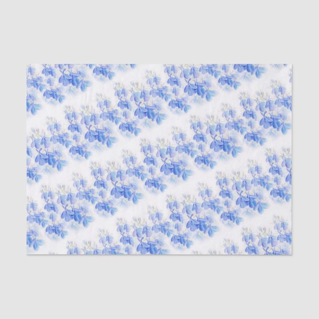Blaues Blumenlobelia-Aquarellkunst-Seidenpapier Seidenpapier (Vorderseite)