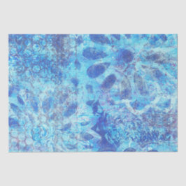 Blaues BlumenMonoprint Seidenpapier