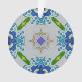 Blaues Blumenmosaik Acrylschmuck Ornament