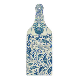 Blaues Blumenmuster Antikes asiatisches Design Schneidebrett