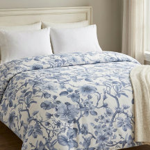 Blaues Blumenmuster im Vintage-Toile-Stil 