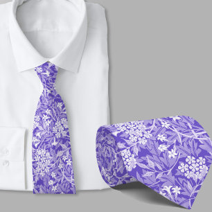 Blaues Blumenmuster inspiriert von William Morris Krawatte