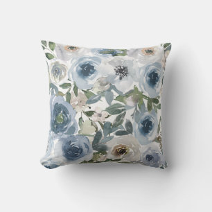 Blaues Blumenmuster Kissen