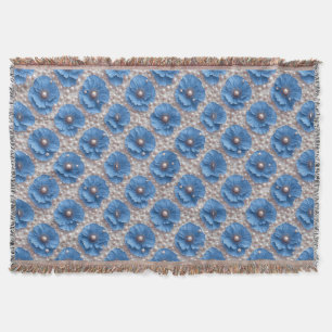 Blaues Blumenmuster mit Perlen Decke