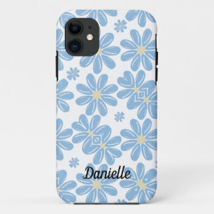 Blaues Blumenmuster - Personalisierte iPhone 11 Hü Case-Mate iPhone Hülle
