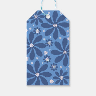 Blaues Blumenmuster - Stilvolle Akzente Geschenkanhänger