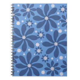 Blaues Blumenmuster - Stilvolle Akzente Notizblock