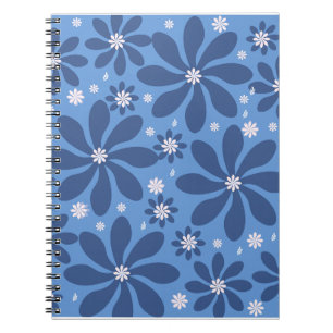 Blaues Blumenmuster - Stilvolle Akzente Notizblock