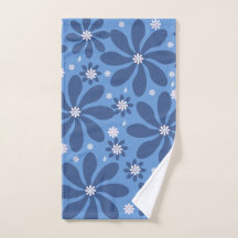 Blaues Blumenmuster - Stilvolles Acces Wash Tuch