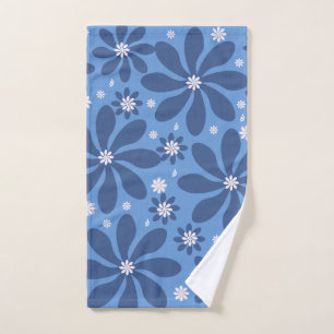 Blaues Blumenmuster - Stilvolles Acces Wash Tuch