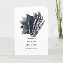 Blaues Blumenskelett Gothic Wedding