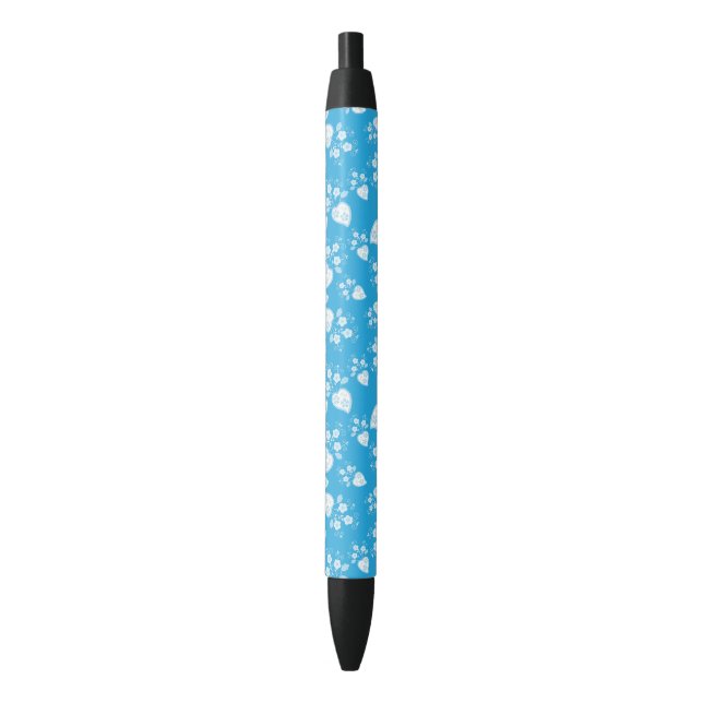 Blaues Blütenherz mit Blume Kugelschreiber (Vorderseite Vertikal)
