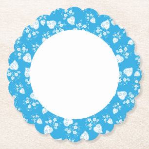 Blaues Blütenherz mit Blume Untersetzer