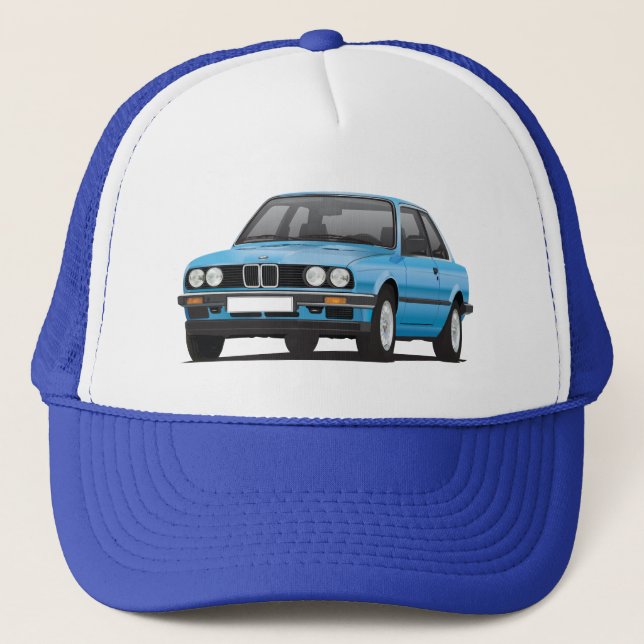 Blaues BMW 3 Reihe (E30) Truckerkappe (Vorderseite)