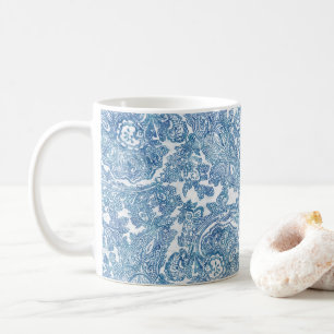 Blaues Boho-Spitzen-Pisley-Muster Kaffeetasse